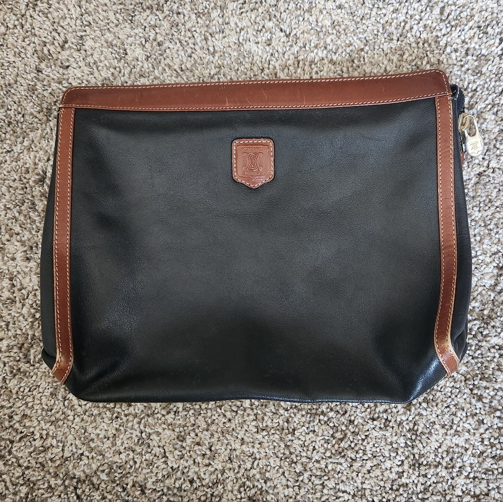 Celine Large Leather Clutch